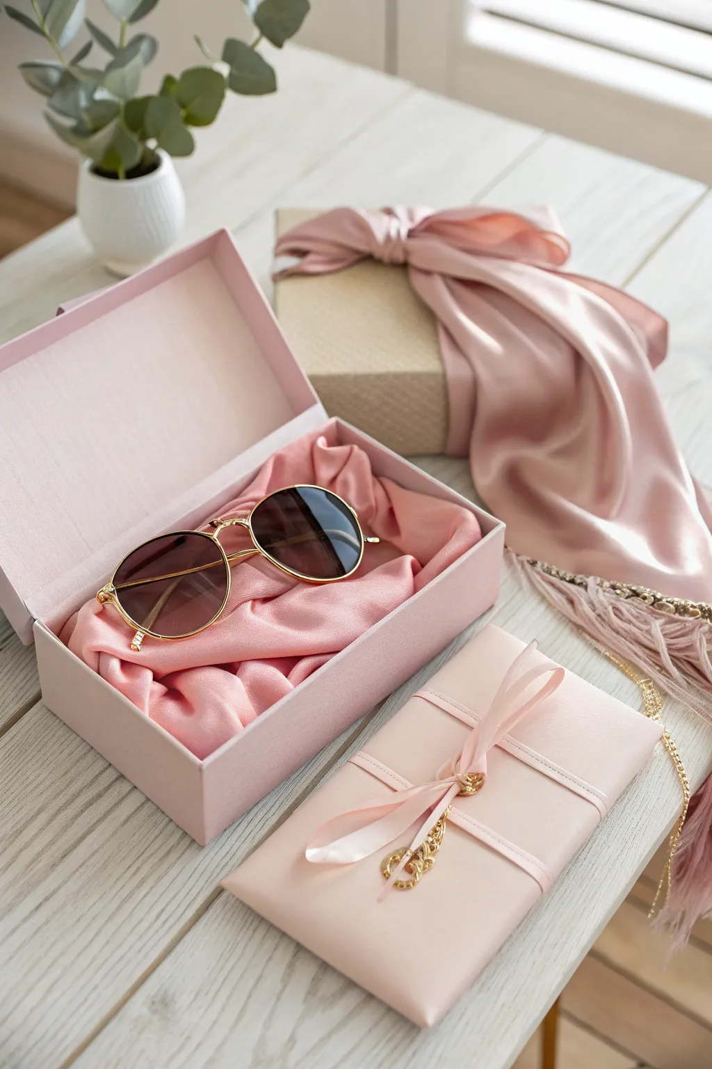 Elevate her style with this chic pink gift set – a touch of elegance for any fashionista.