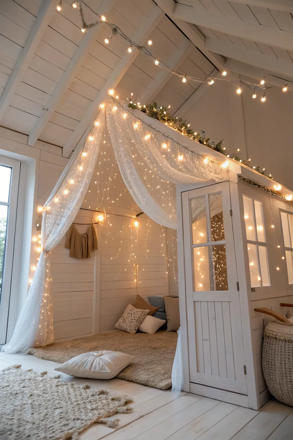 Transform your playhouse into a magical starlit escape with enchanting fairy lights.