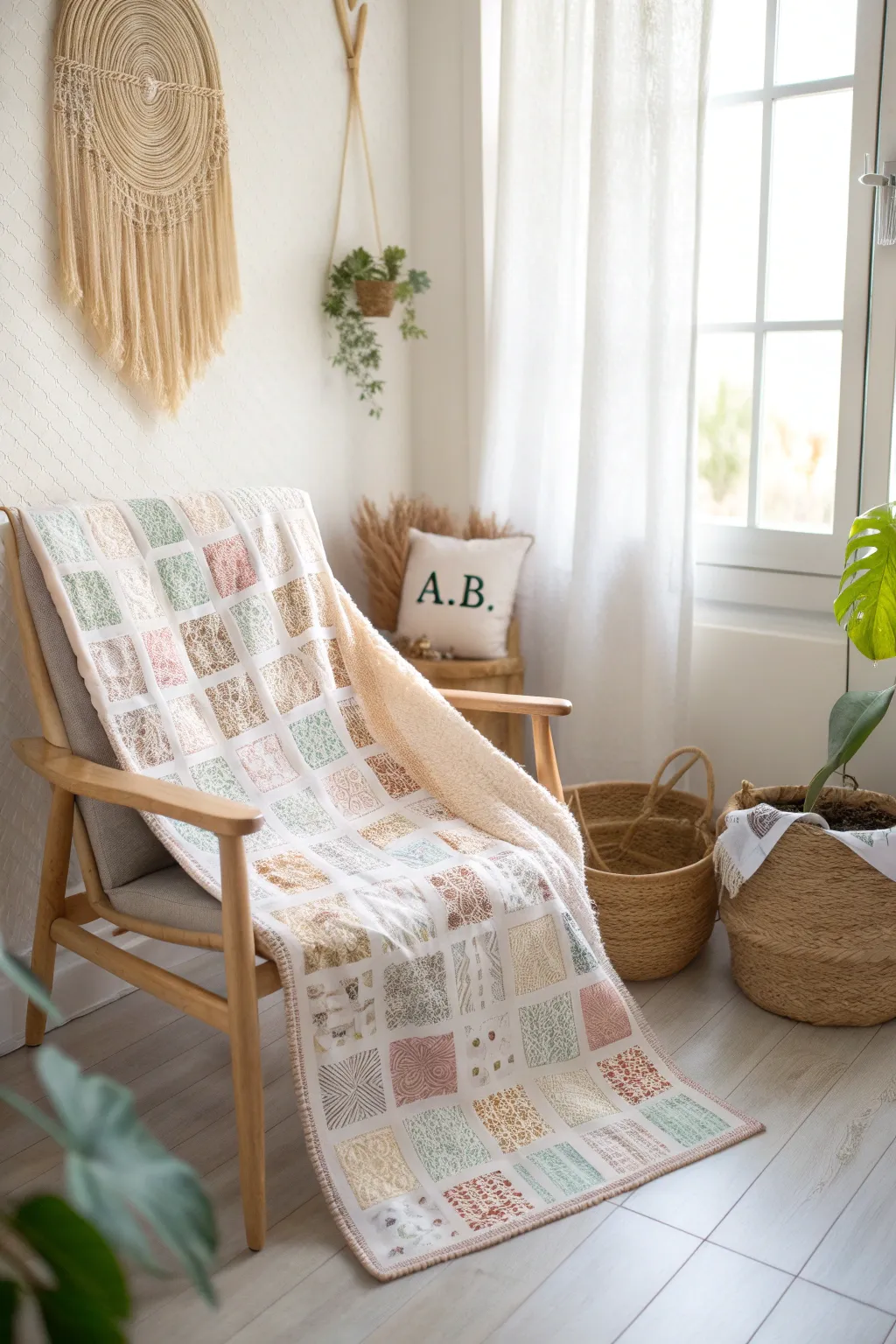 Add a personal touch to your quilt with initials—craftsmanship meets sentimentality.