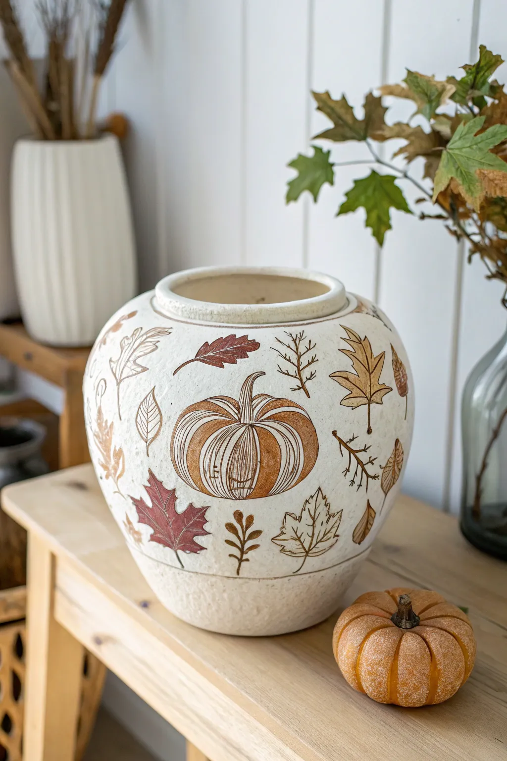 Embrace the beauty of autumn with minimalist pot designs that celebrate the season's charm.