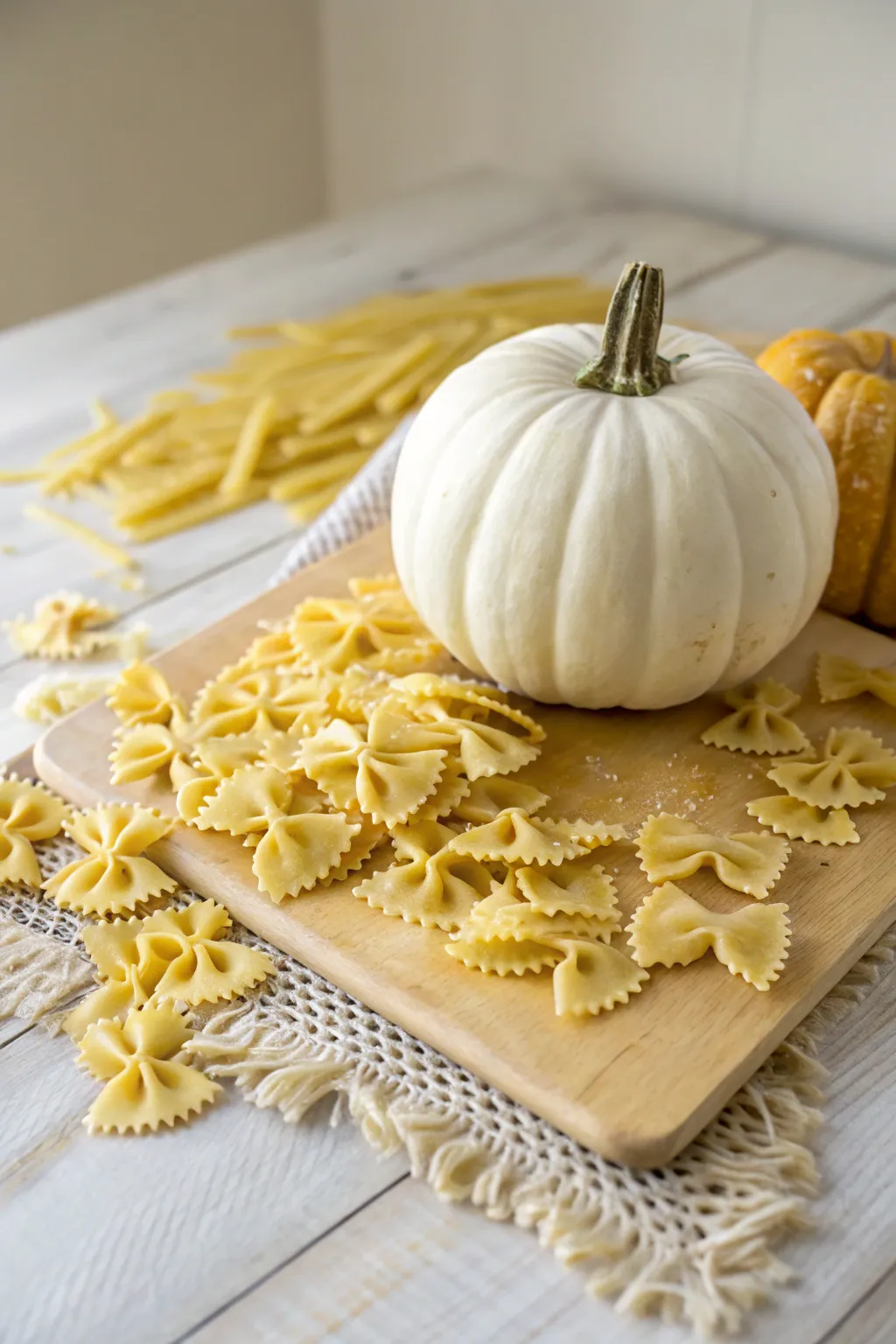 Elevate your autumn decor with a touch of creativity: Pasta Pumpkin Art that beautifully blends simplicity with artistry.