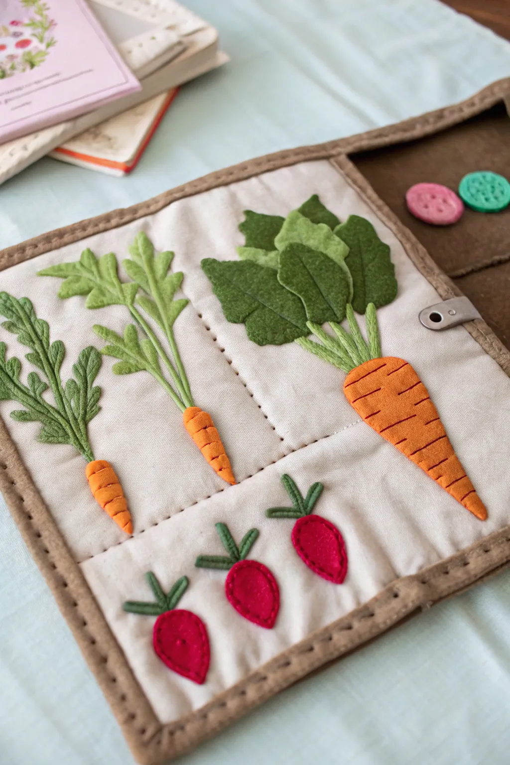 Harvest the charm of quiet moments with this beautifully crafted garden patch quiet book page. 🍃🌿