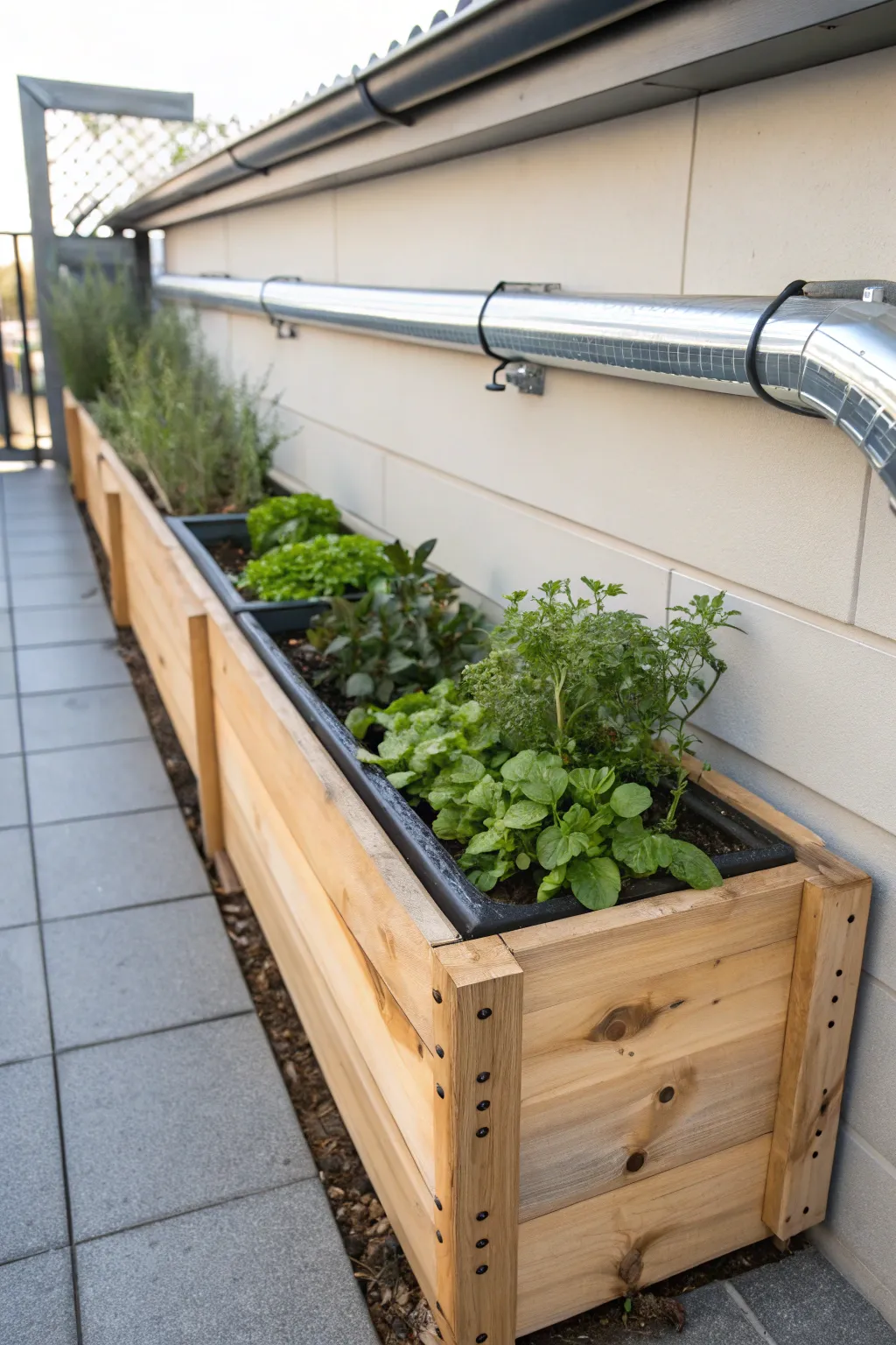 Elevate your garden with a chic DIY gutter watering system—where sustainability meets Scandinavian elegance.