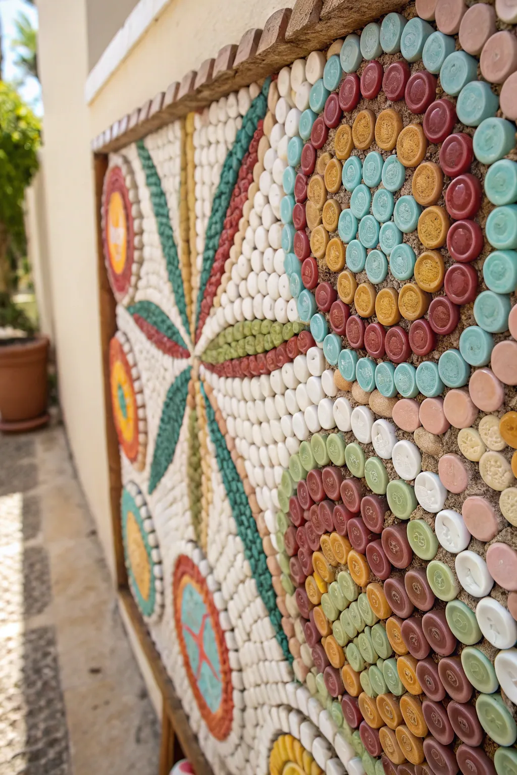 Transform everyday items into stunning art pieces—bottle cap creativity at its finest!