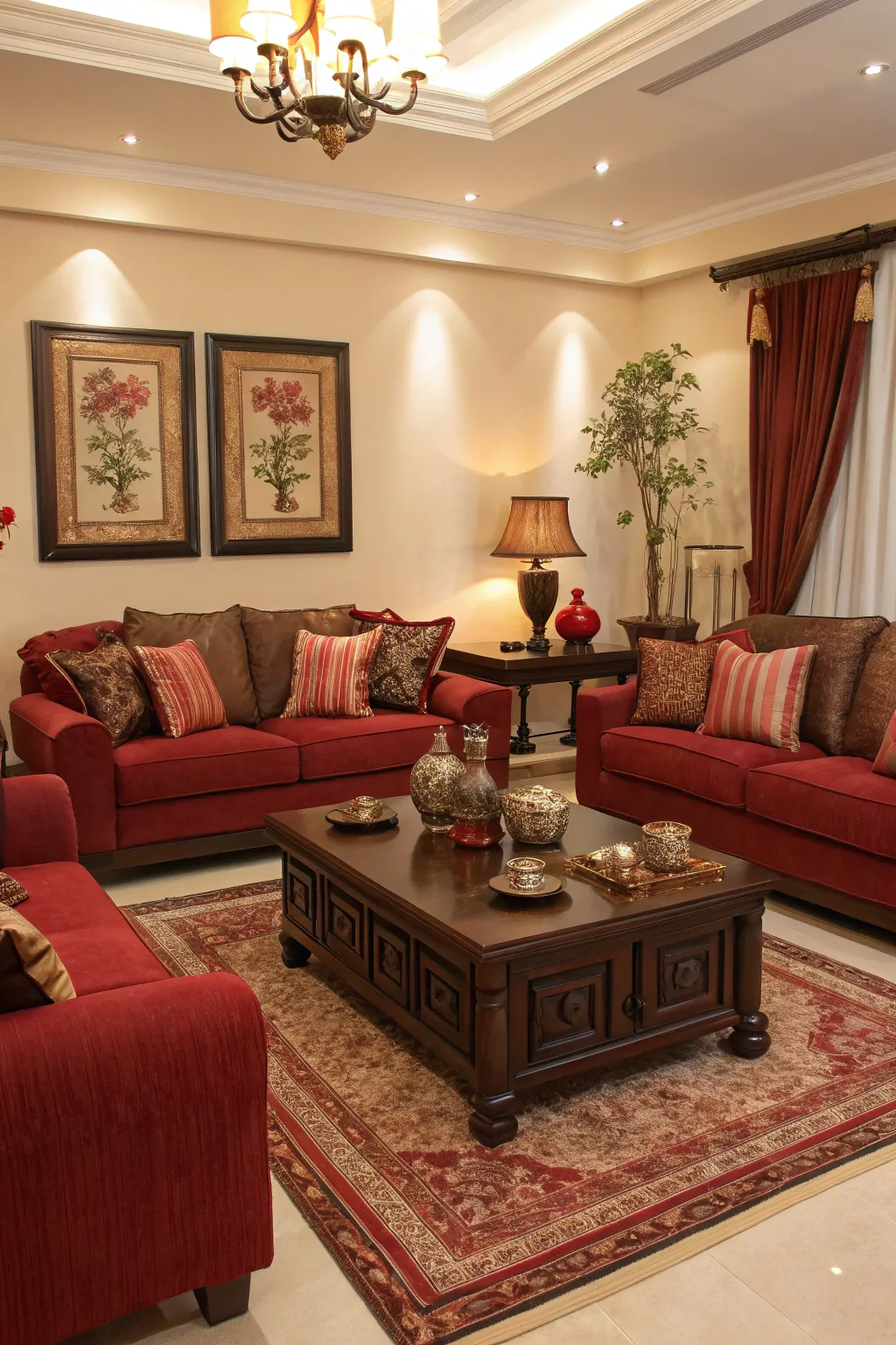 Symmetrical layouts create balance and harmony in the space.