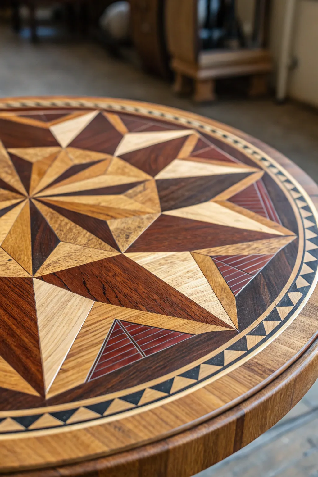 Elevate your space with the timeless beauty of wood inlay art. A masterpiece of craftsmanship.