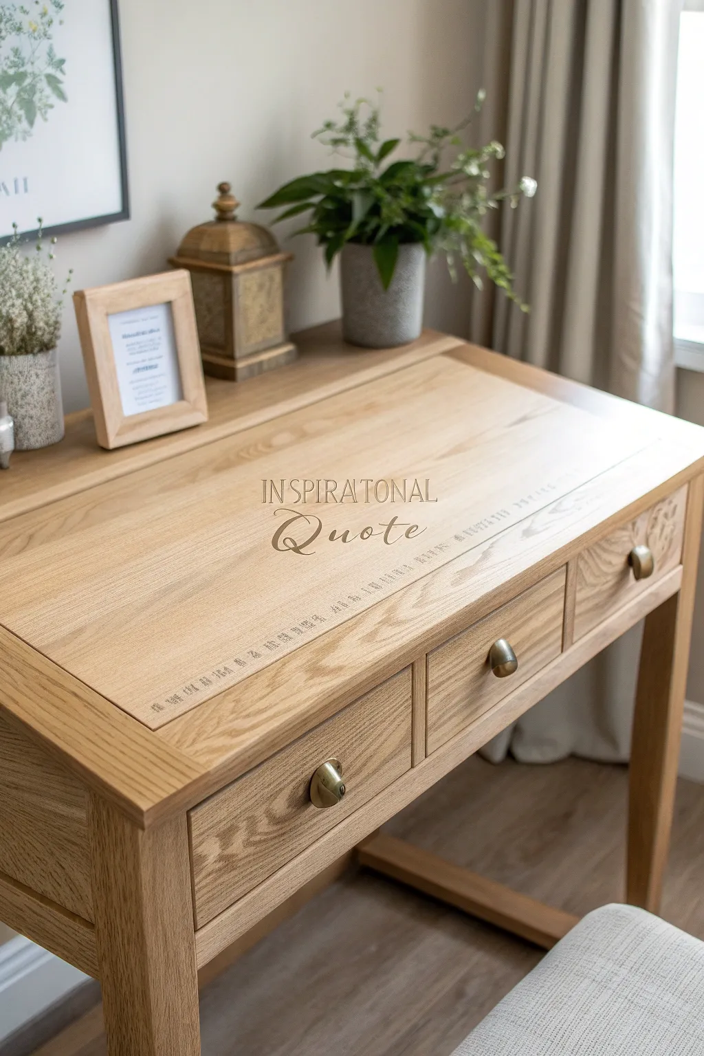 Add a touch of inspiration to your workspace with a personalized engraved quote on your desk.