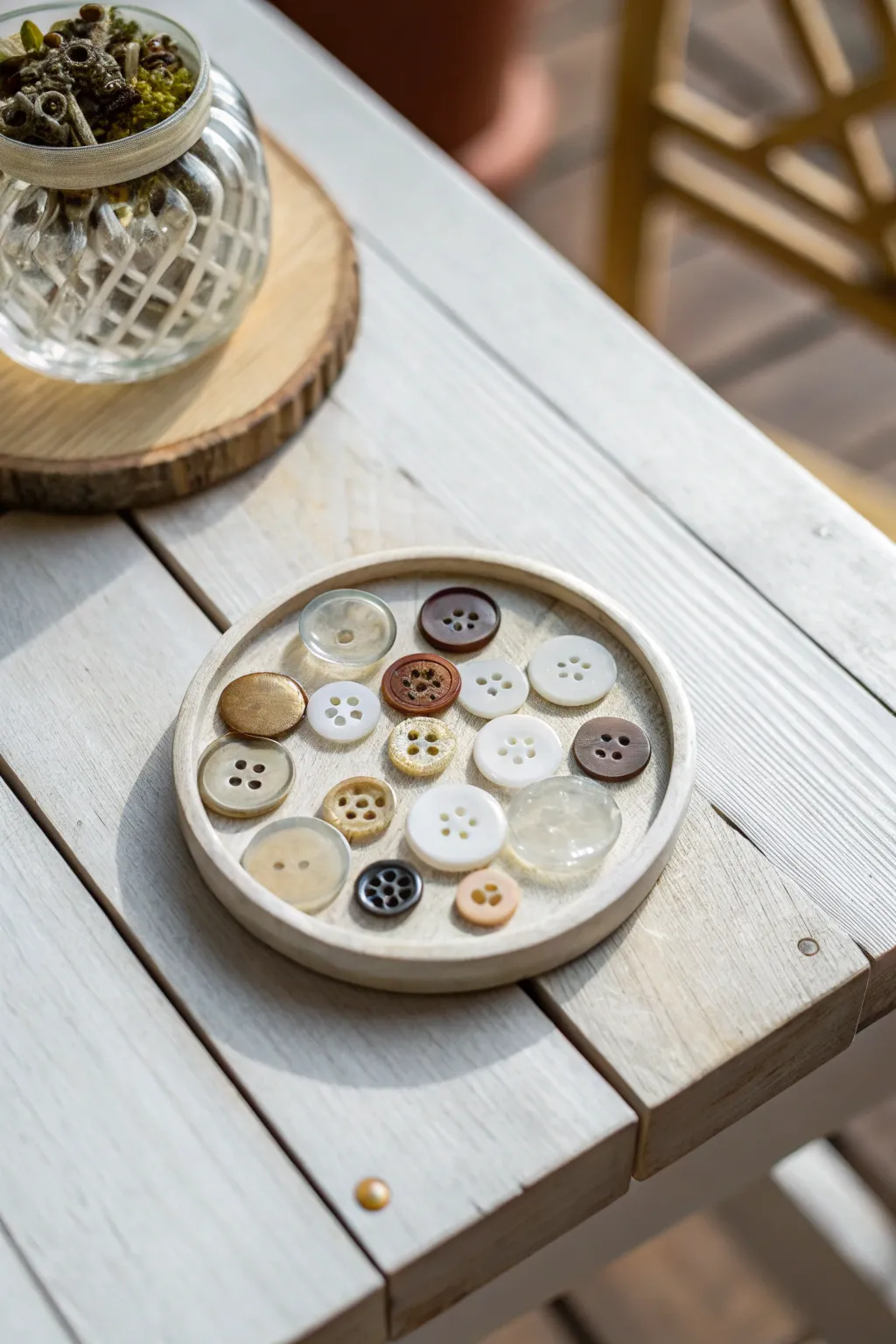Elevate your table decor with these charming button collection coasters—a perfect blend of nostalgia and minimalist elegance.