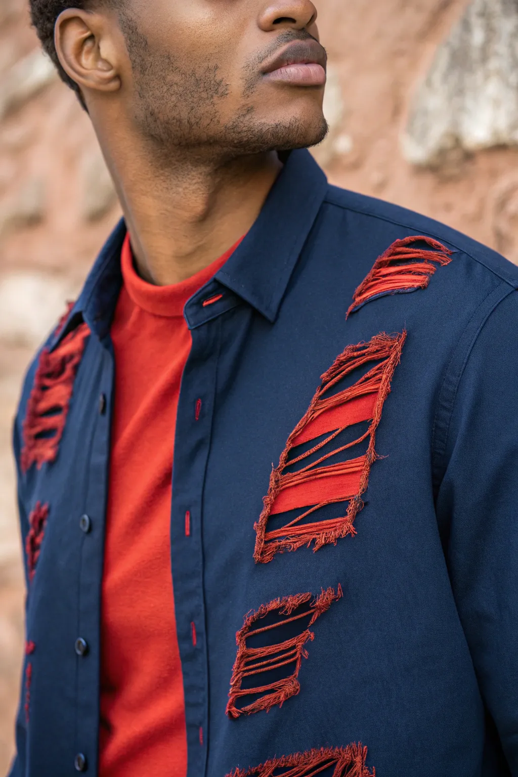 Craft the perfect layered look: bold rips meet striking colors.