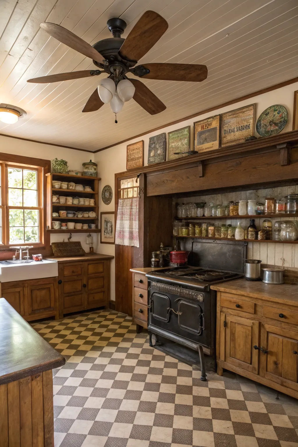Ceiling fans add style and practicality.