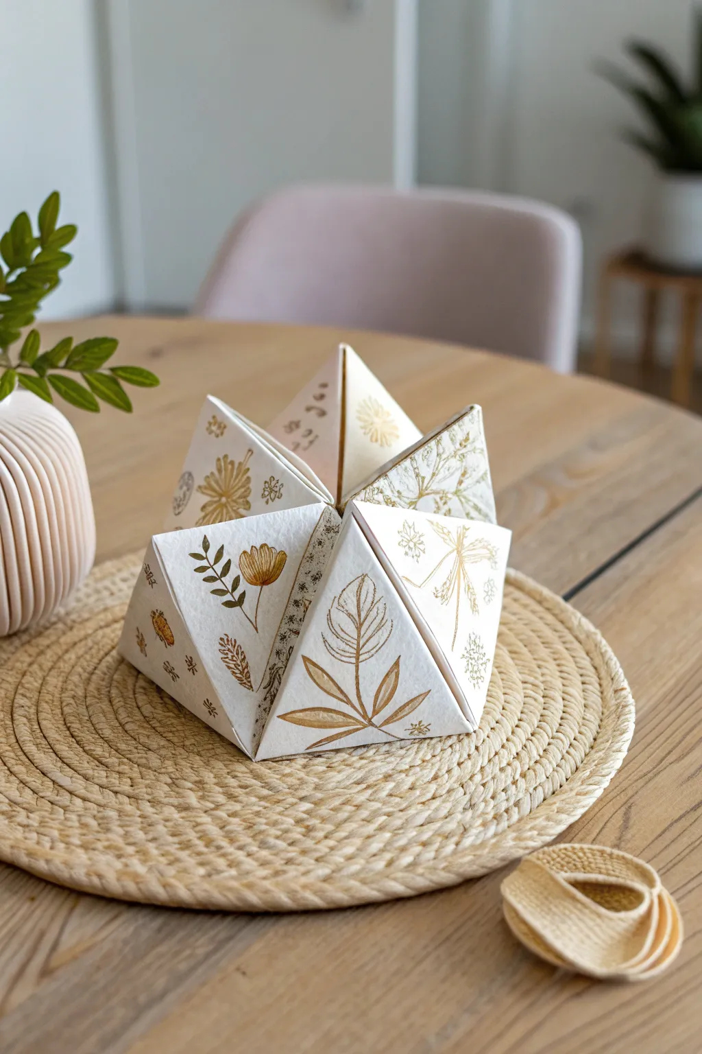 Unlock the playful spirit of Samson's tale with this charming cootie catcher. A touch of nostalgia meets minimalist elegance.