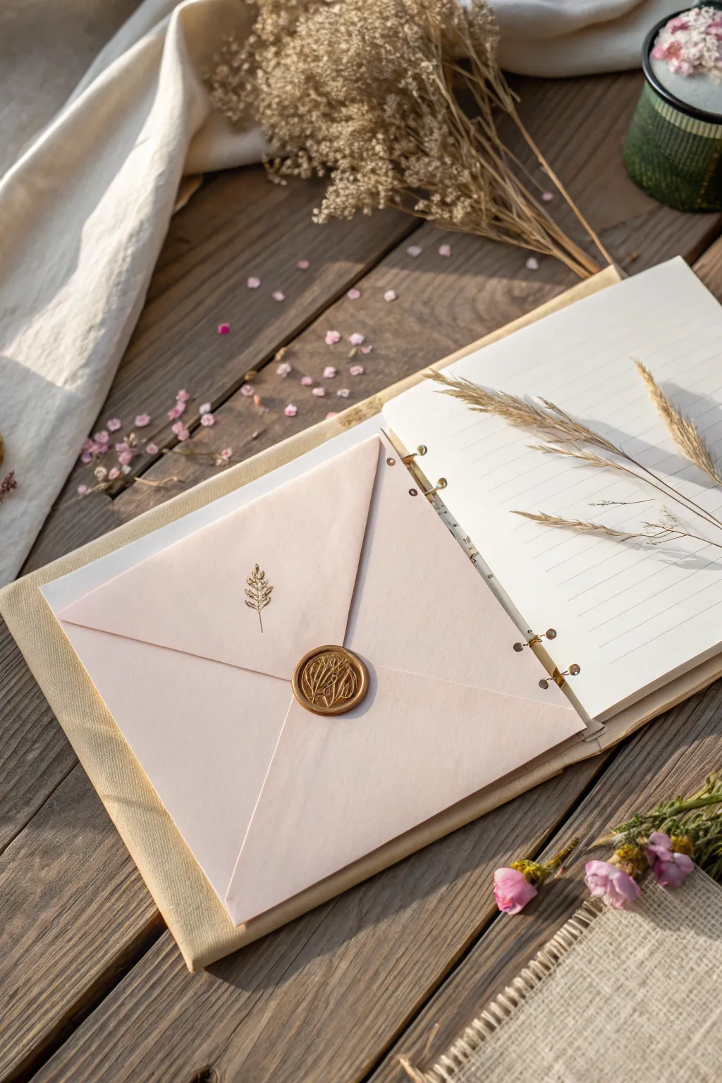 Seal your dreams and future hopes in a letter, tucked away in a beautifully crafted scrapbook page.