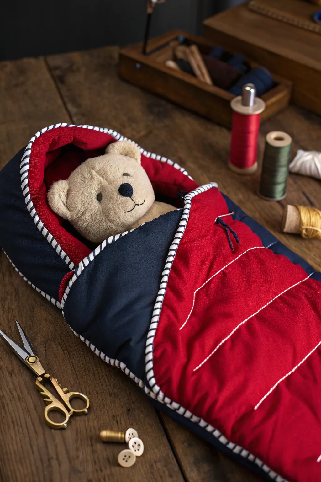 Crafted Comfort: A bold and cozy retreat for your favorite plush companion.
