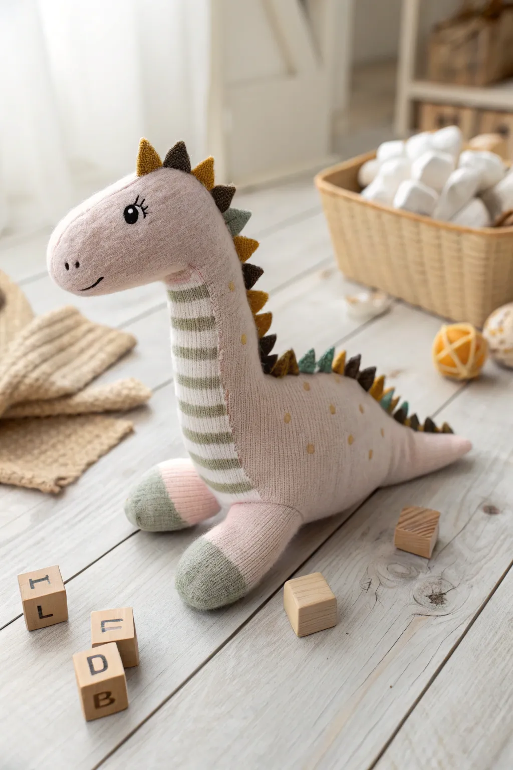 Embark on a sock dino adventure with this charming DIY plushie, where minimalism meets playful creativity.