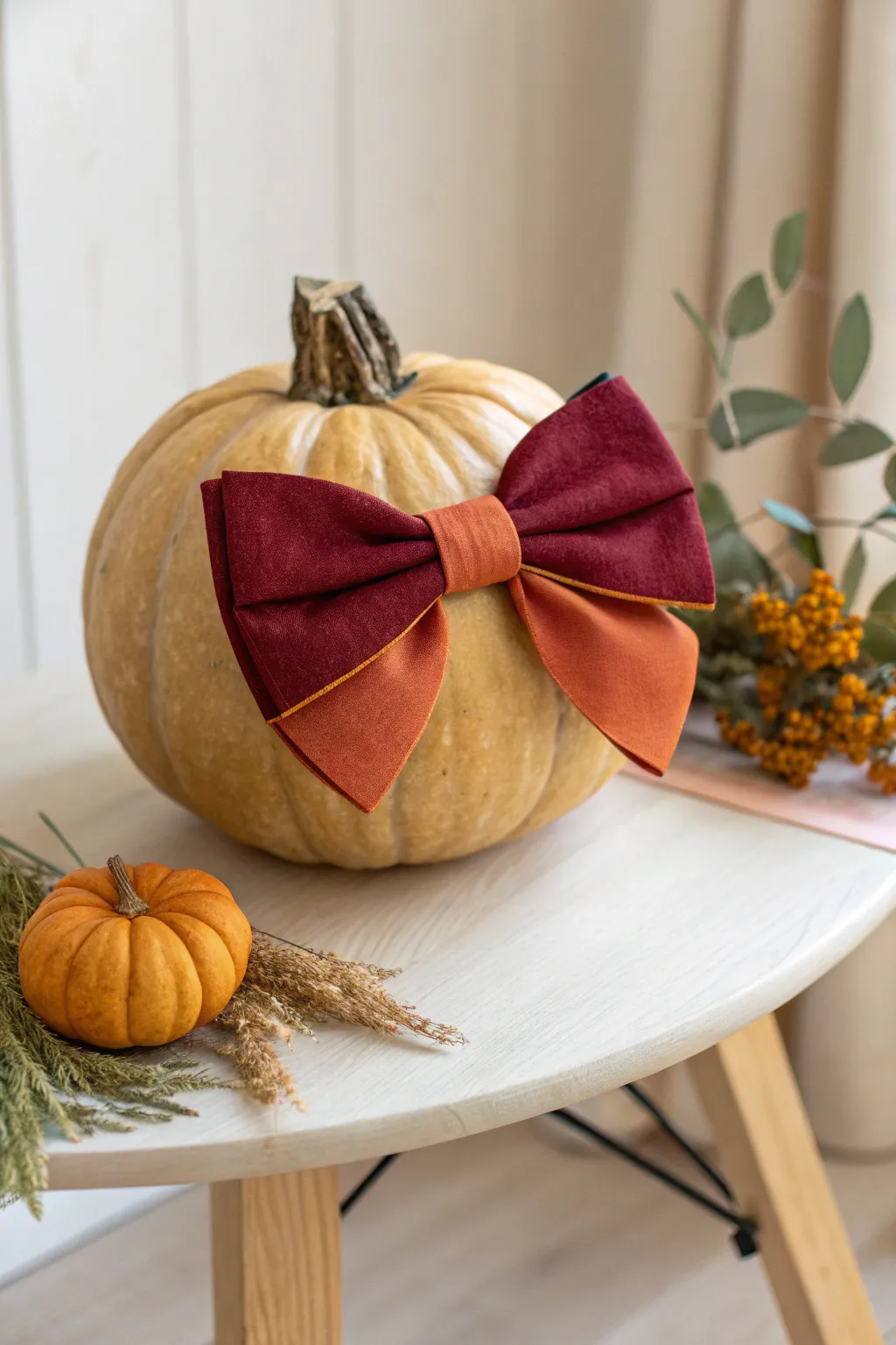 Dress your pumpkin to impress! 🎃✨ Add a chic bowtie for a playful and stylish autumn statement.
