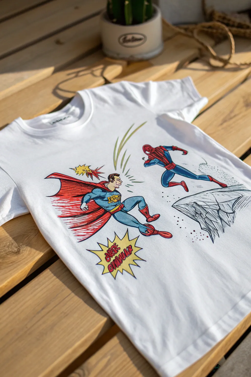 Unleash your inner hero with hand-painted comic book creations on your tee!