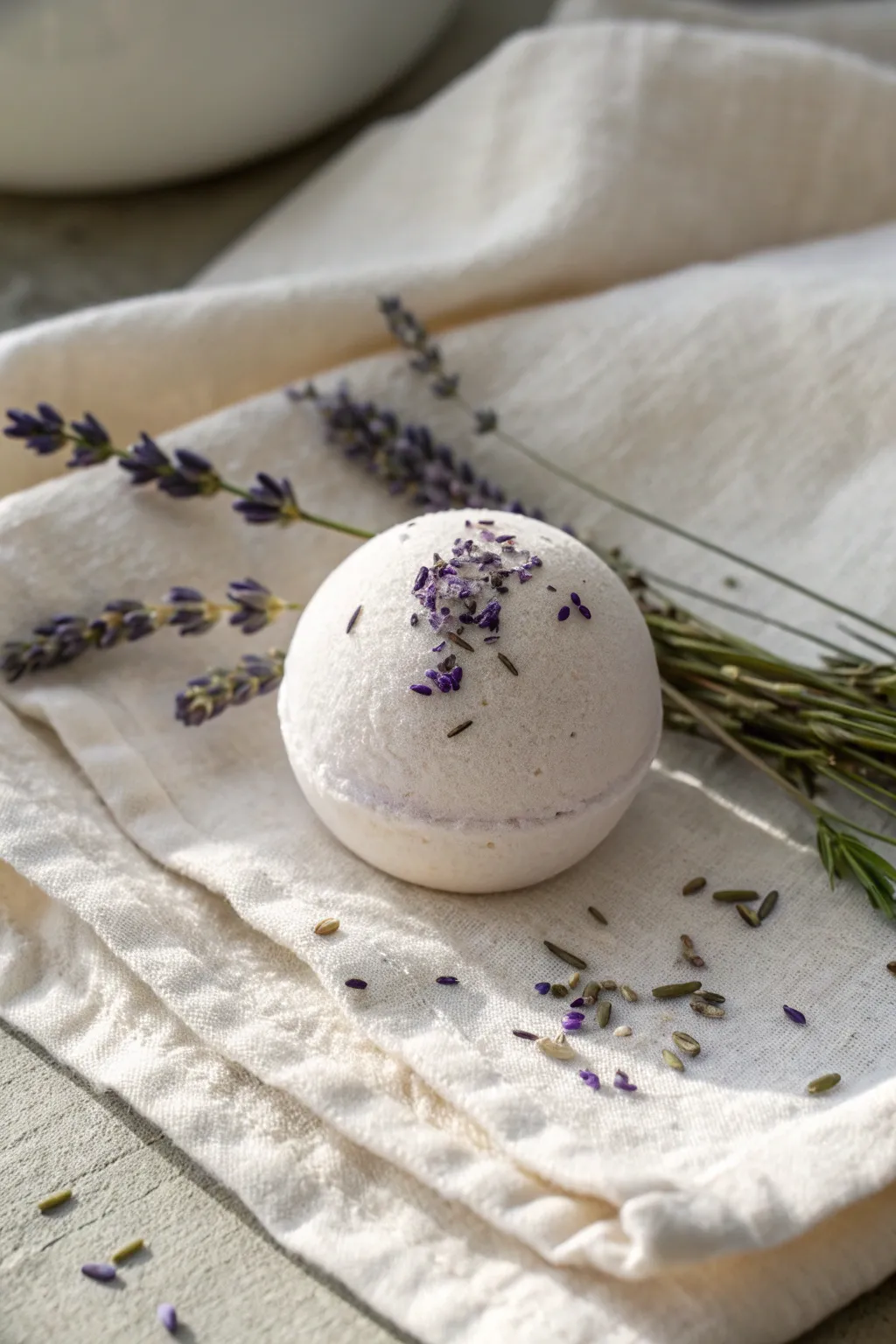 Add a touch of luxury to bath time with handmade lavender bath bombs. 🌿✨