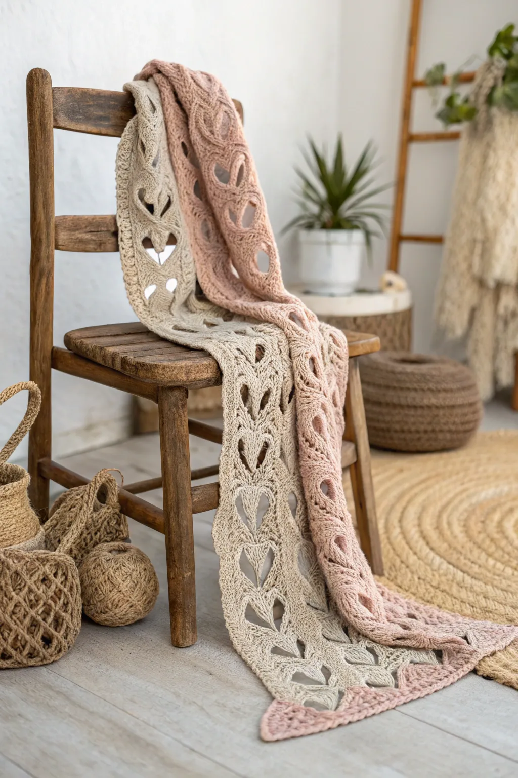Wrap yourself in warmth and love with this heart-patterned crochet scarf, a perfect blend of style and comfort.