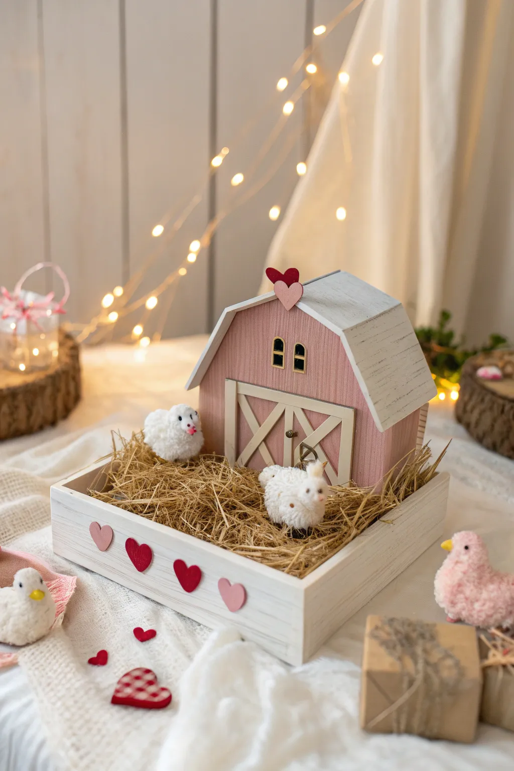 Celebrate Valentine's Day with a touch of rustic charm! 🍃🐑 #FarmyardFun #ScandiBoho #ValentinesDIY