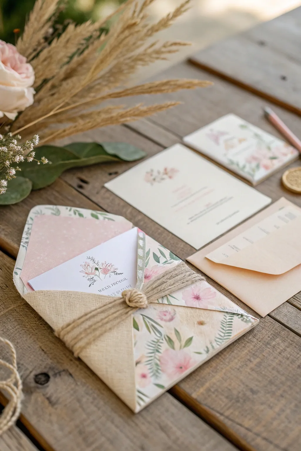 Discover the art of surprise with interactive wedding card collages—where minimalism meets a touch of Boho charm.