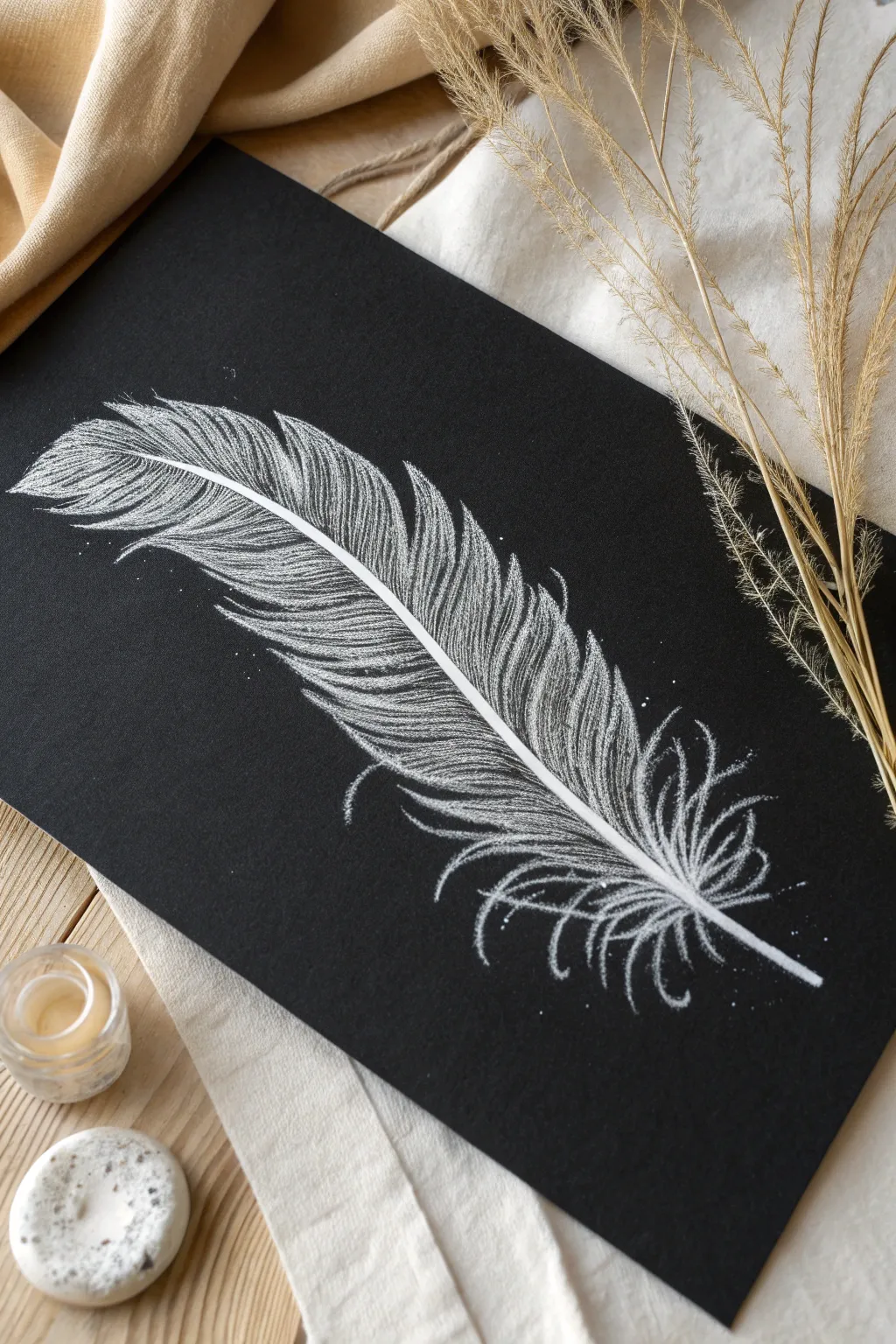 Embrace the grace of nature with this stunning feather illustration, a perfect blend of simplicity and elegance.