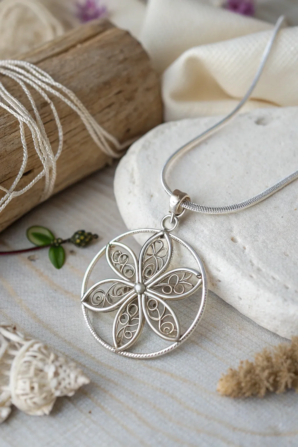 Embrace nature's elegance with a garden-inspired wire-wrapped pendant. 🌿✨ #MinimalistBoho #CraftedBeauty