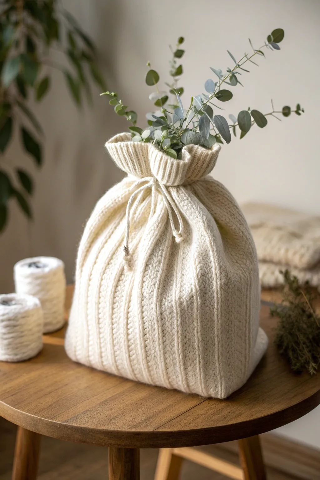 Wrap your gifts in warmth and style with a cozy sweater sleeve bag.