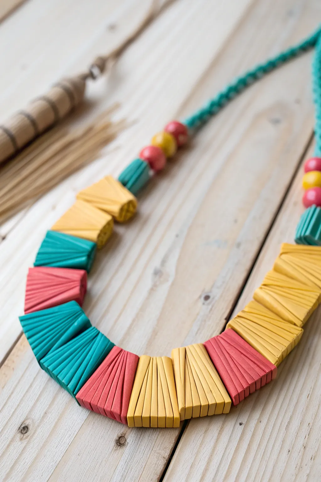 Elevate your style with a splash of color - DIY paper straw necklaces for a fun and vibrant touch!