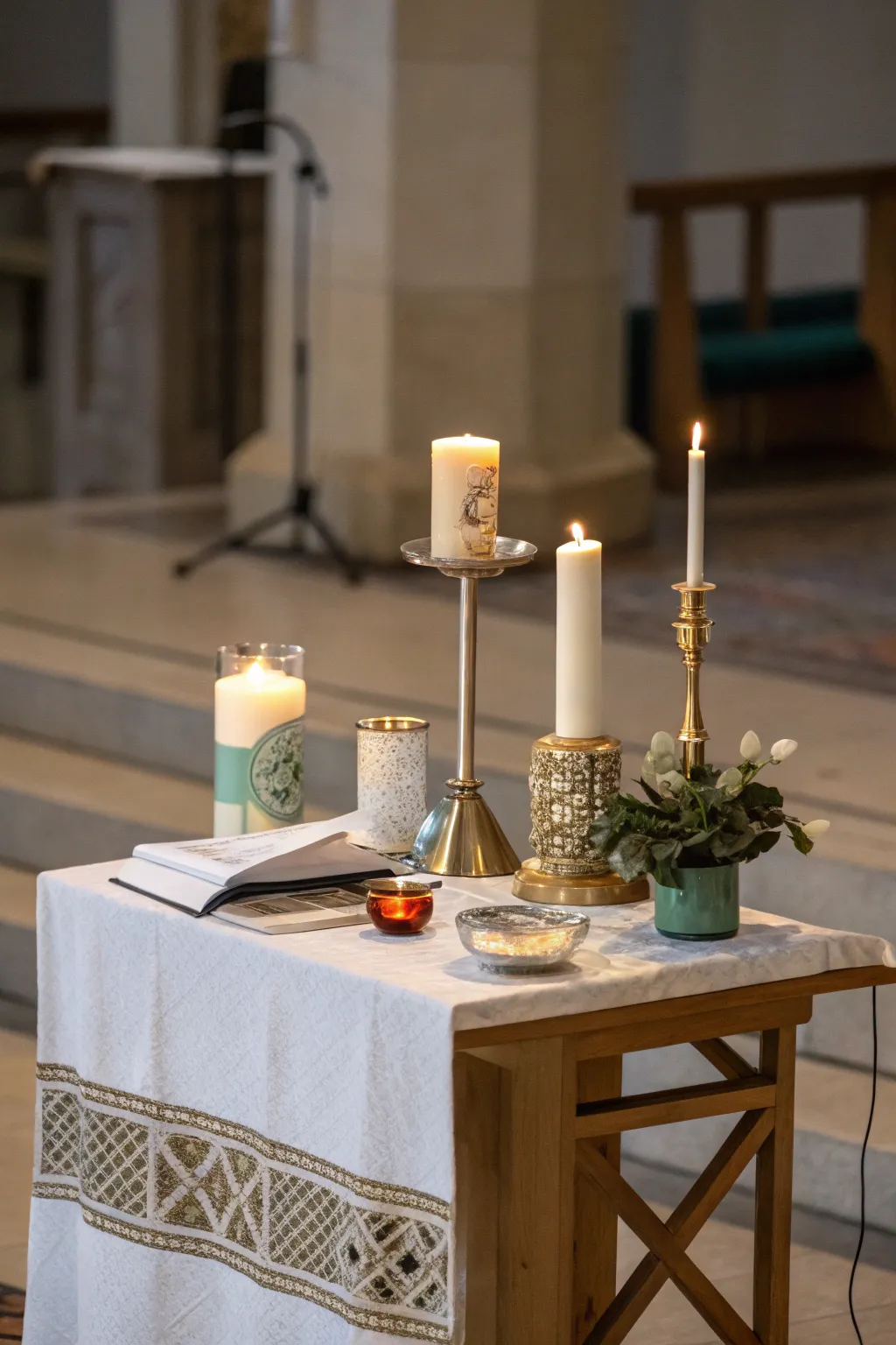 A multi-purpose altar offers style and spirituality in one.