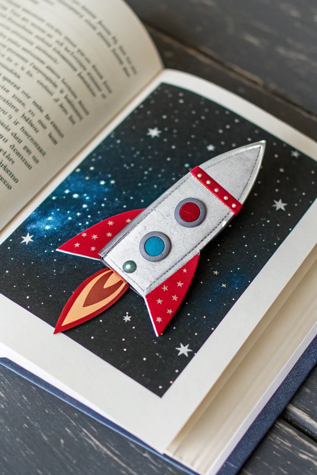 Launch your reading adventures with a rocket corner bookmark that keeps your place in style!