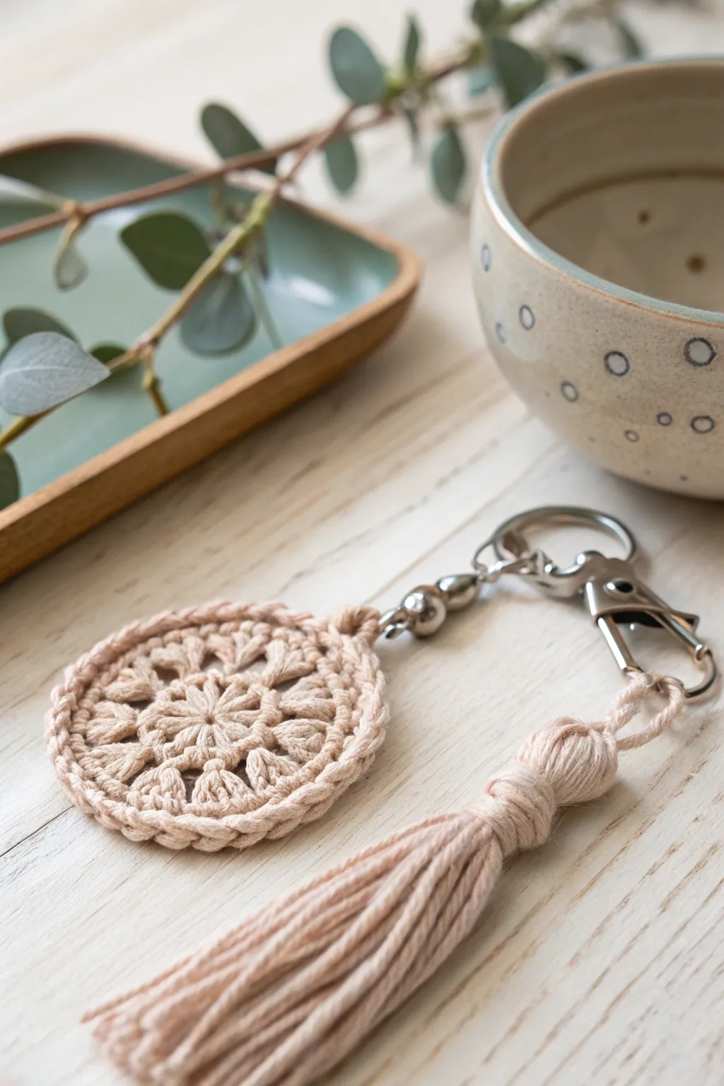 Elevate your key game with these charming crochet keychains, perfect for adding a touch of handmade elegance to your everyday essentials.