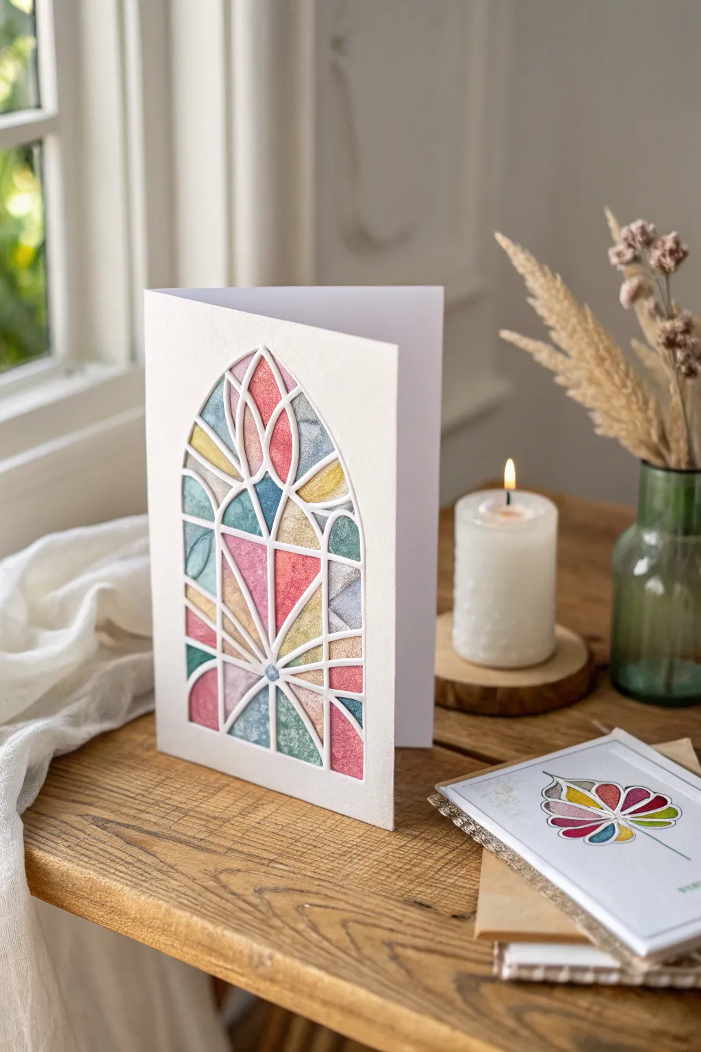 Capture mom's heart with a unique faux stained glass birthday card—where simplicity meets elegance.