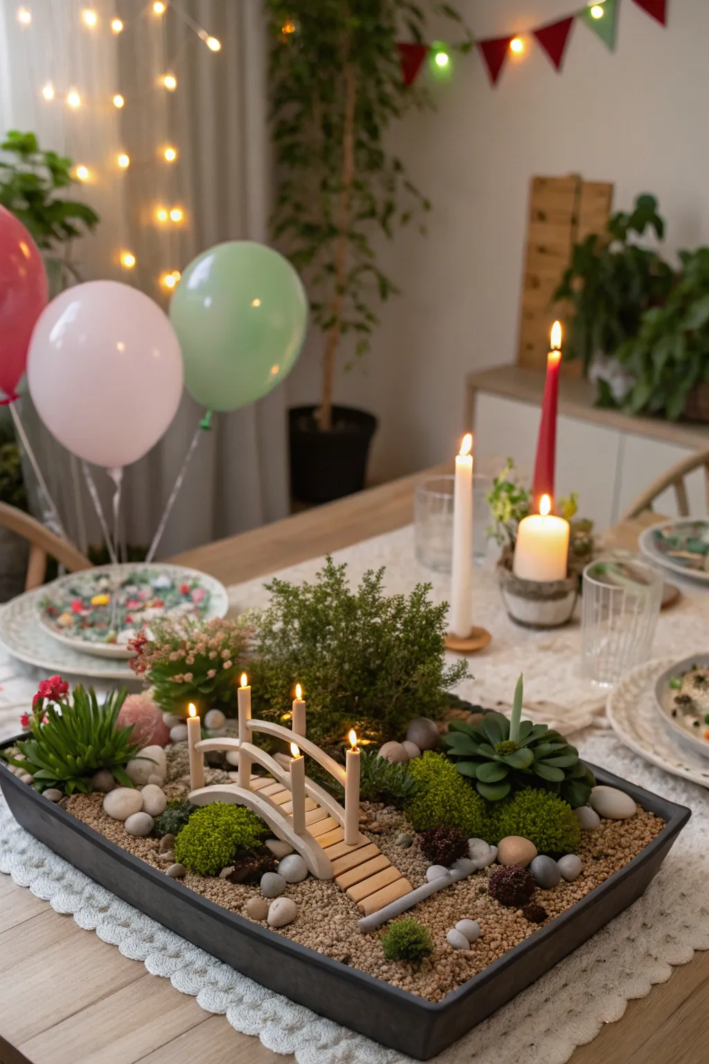 A miniature garden centerpiece that surprises and delights.