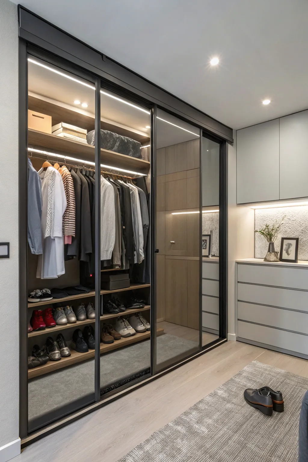 Innovative door solutions save space and add modernity.
