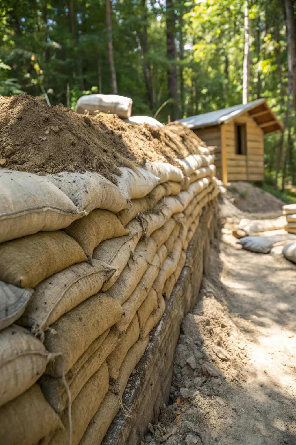 Discover the rustic charm of an earthbag foundation—where nature meets structural innovation.