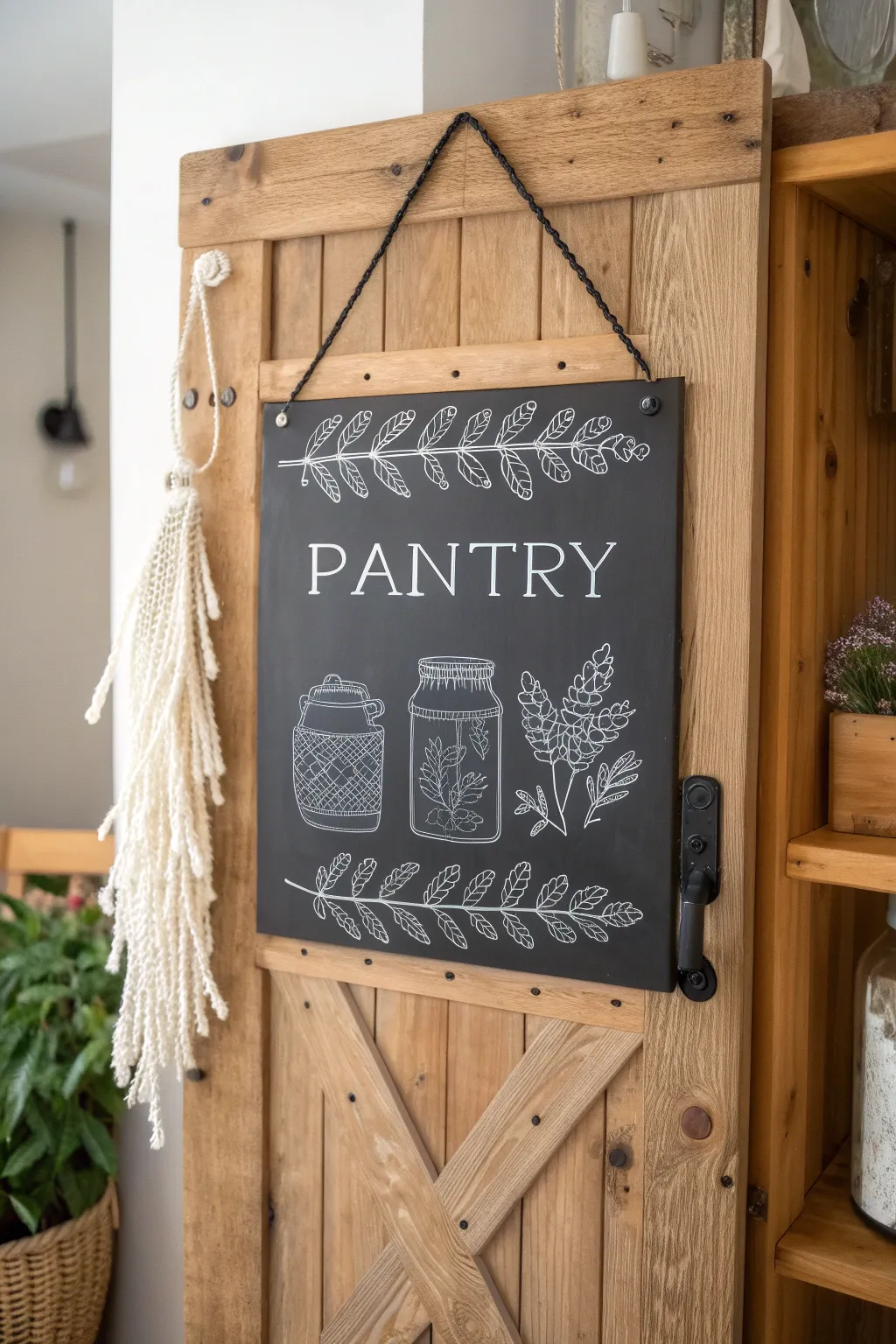 Transform your pantry with a stylish chalkboard for effortless organization and charm.