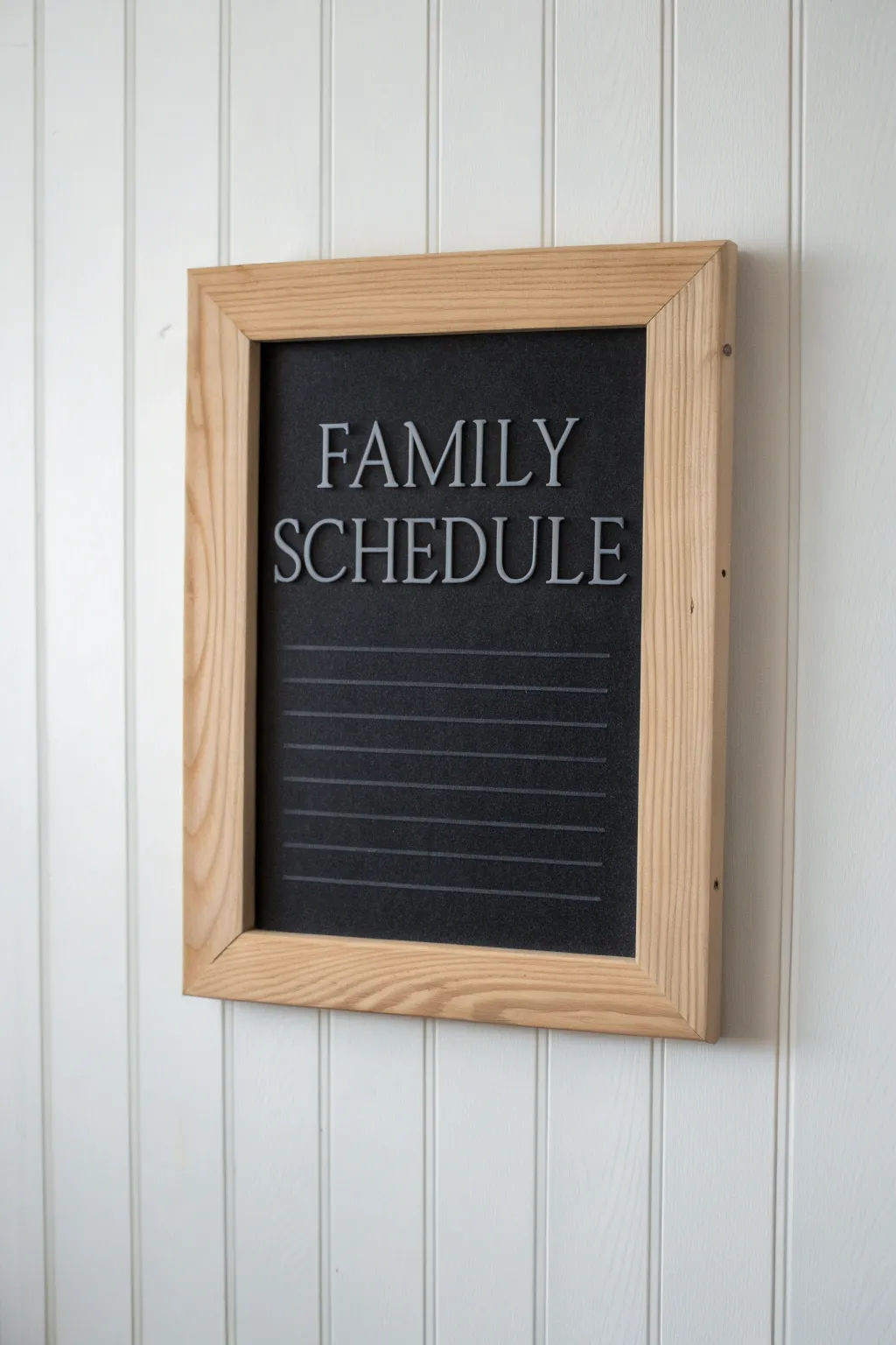 Stay organized in style with this chic family schedule chalkboard – where simplicity meets function!