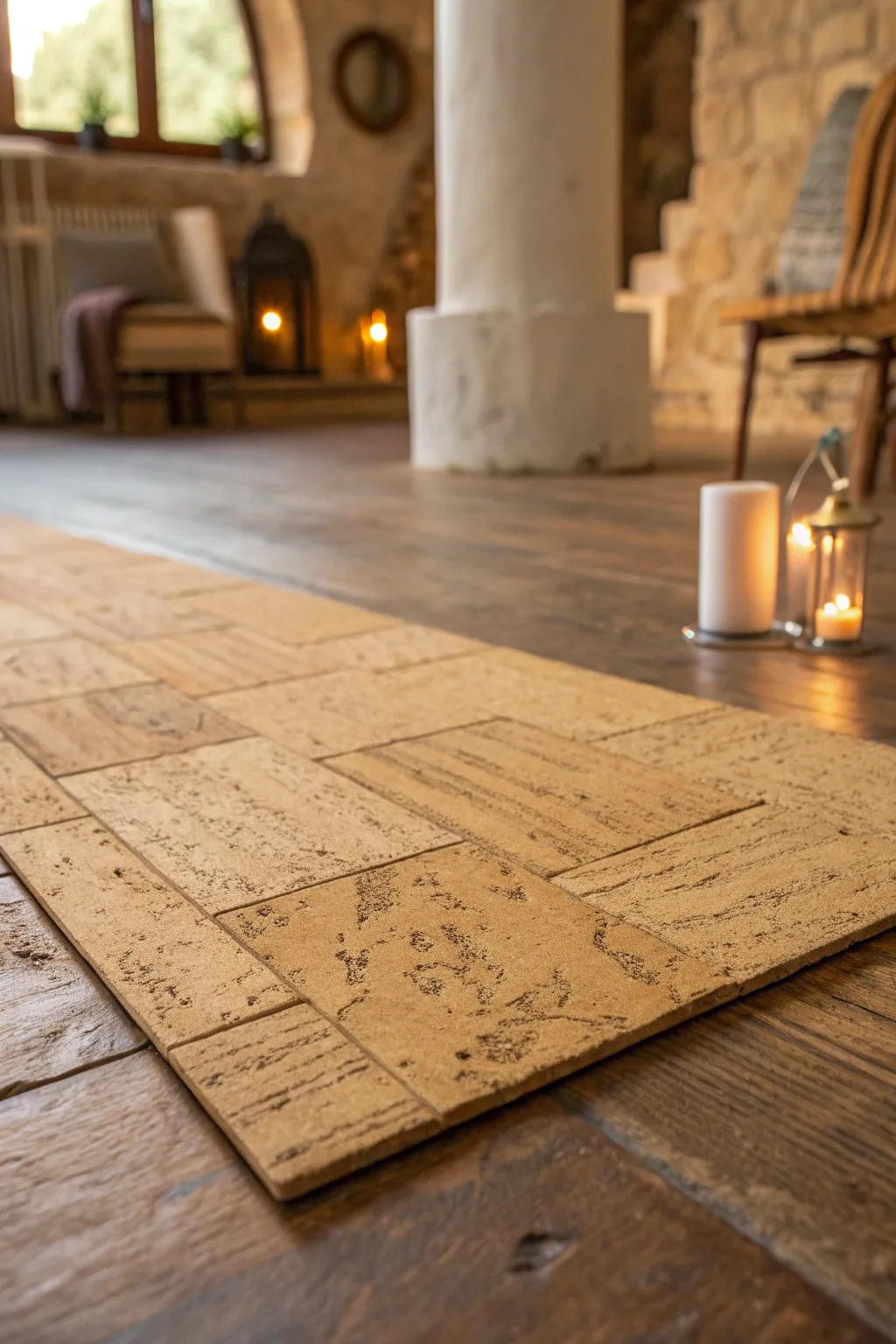 Transform your space with the natural elegance of cork flooring.