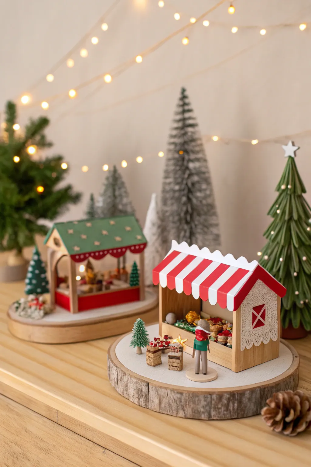 Capture the festive spirit with a stunning Christmas market diorama, where simplicity meets holiday magic.