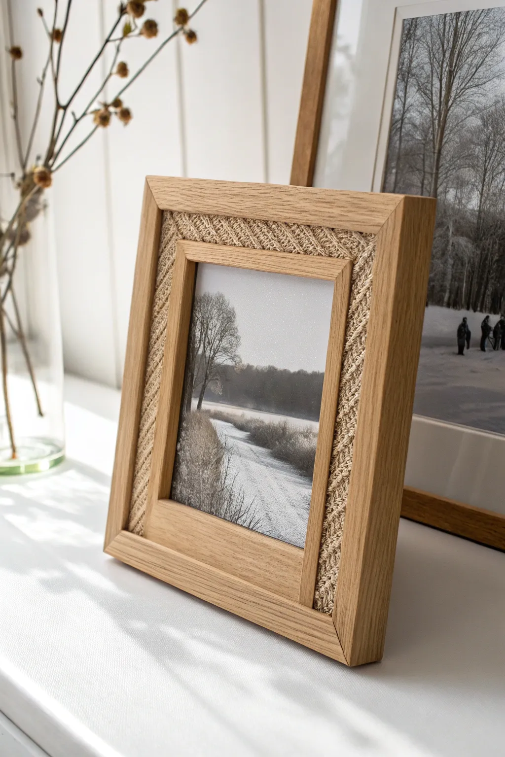 Capture cherished holiday moments with this beautifully crafted minimalist photo frame. A perfect blend of Scandinavian simplicity and boho charm. 🎄✨