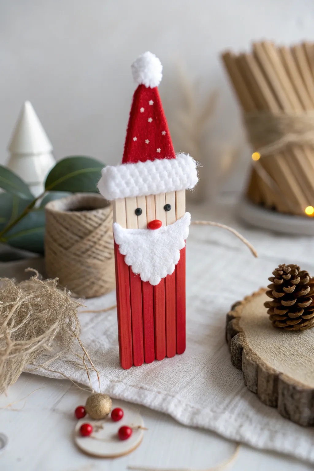 Craft a little joy this Christmas with adorable Lollipop Stick Santas!