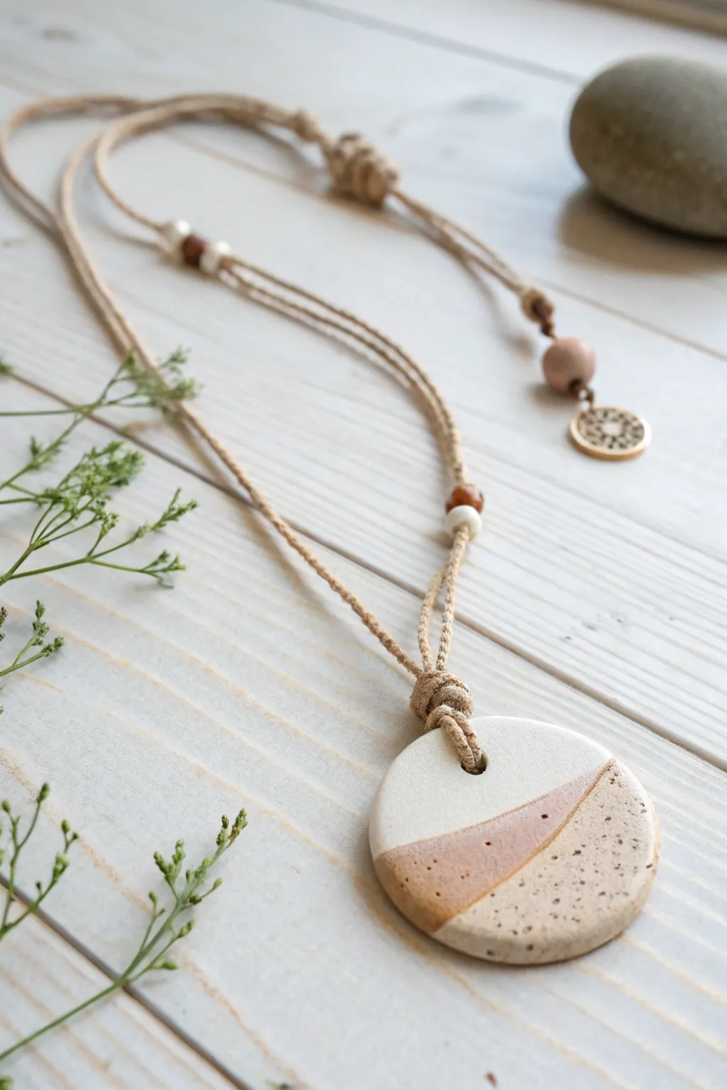 Elevate your style and nurture the planet with this eco-friendly clay necklace.