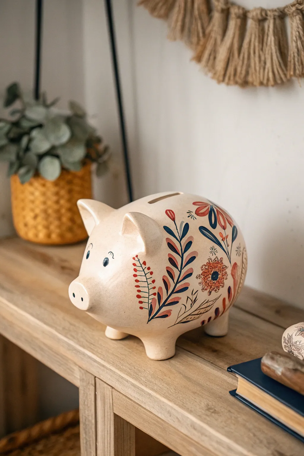 Celebrate the art of saving with style – a stunning clay piggy bank for your minimalist sanctuary.