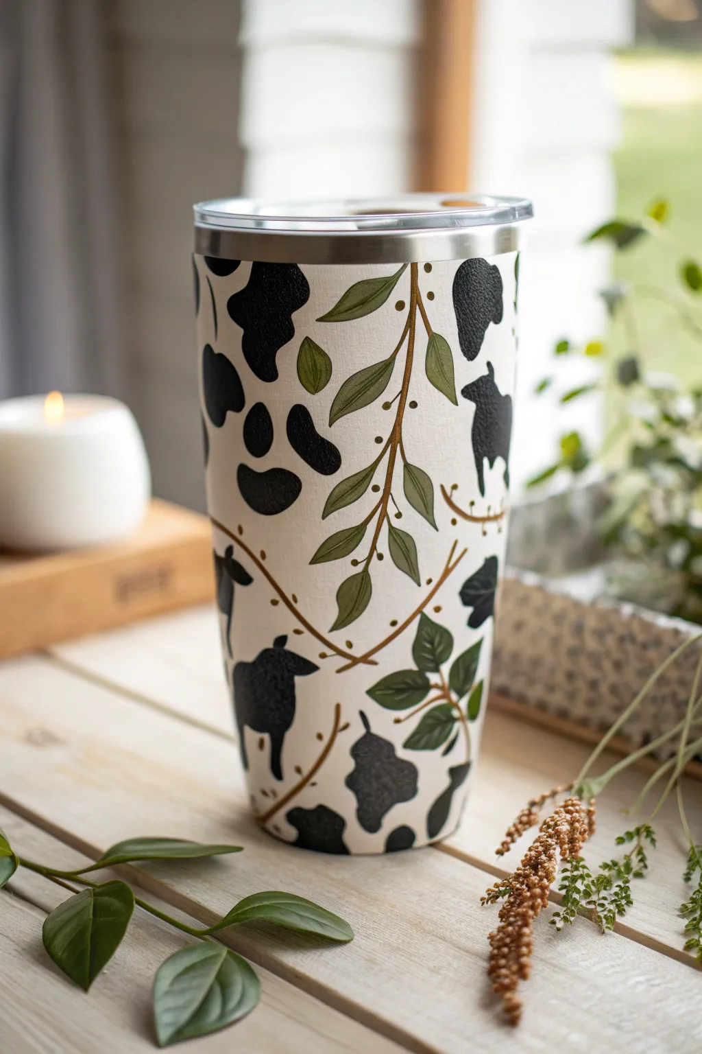 Embrace nature's charm with this exquisite cow print tumbler, where simplicity meets the wild outdoors.