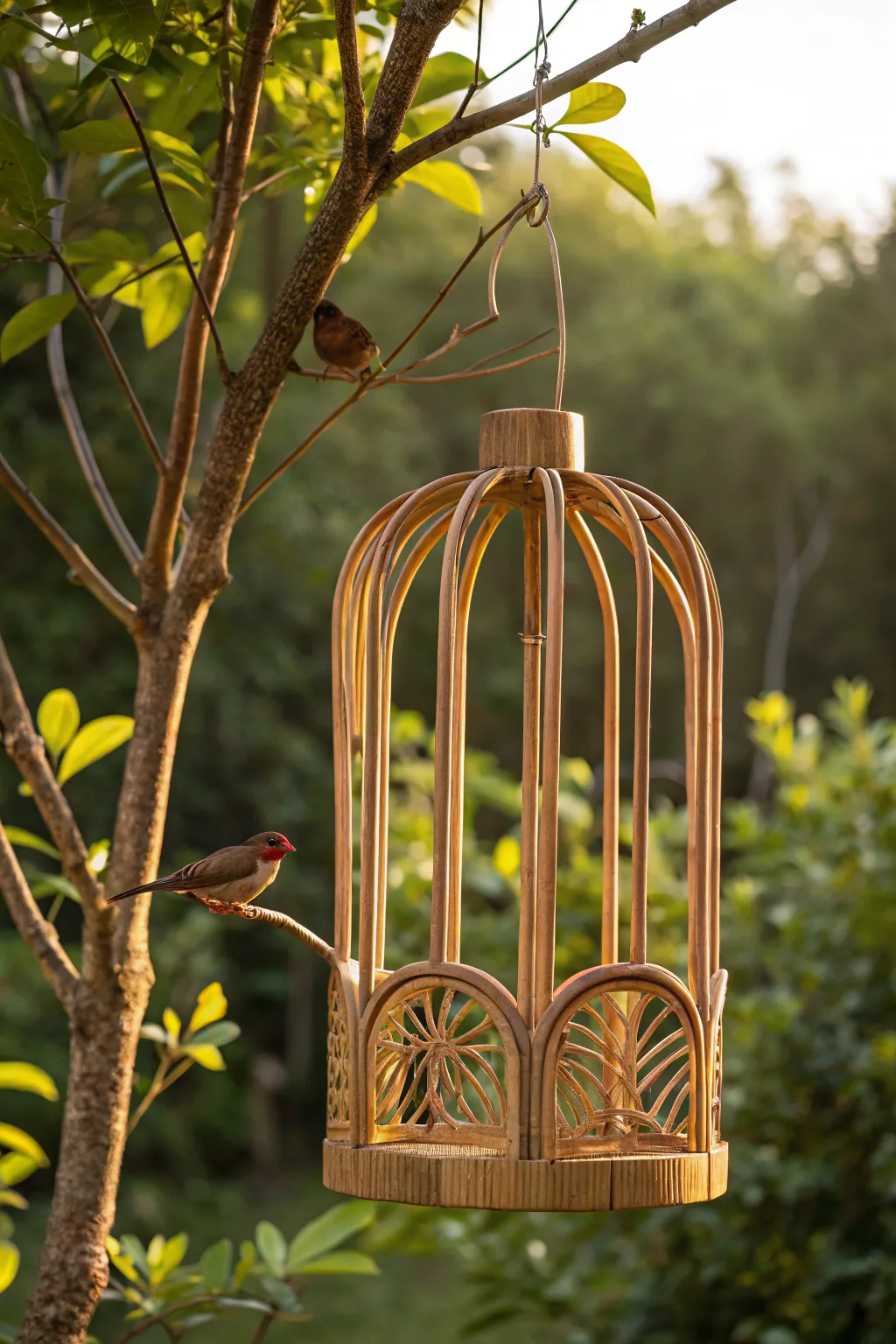 Invite serenity and song into your mornings with a handcrafted bamboo bird feeder.