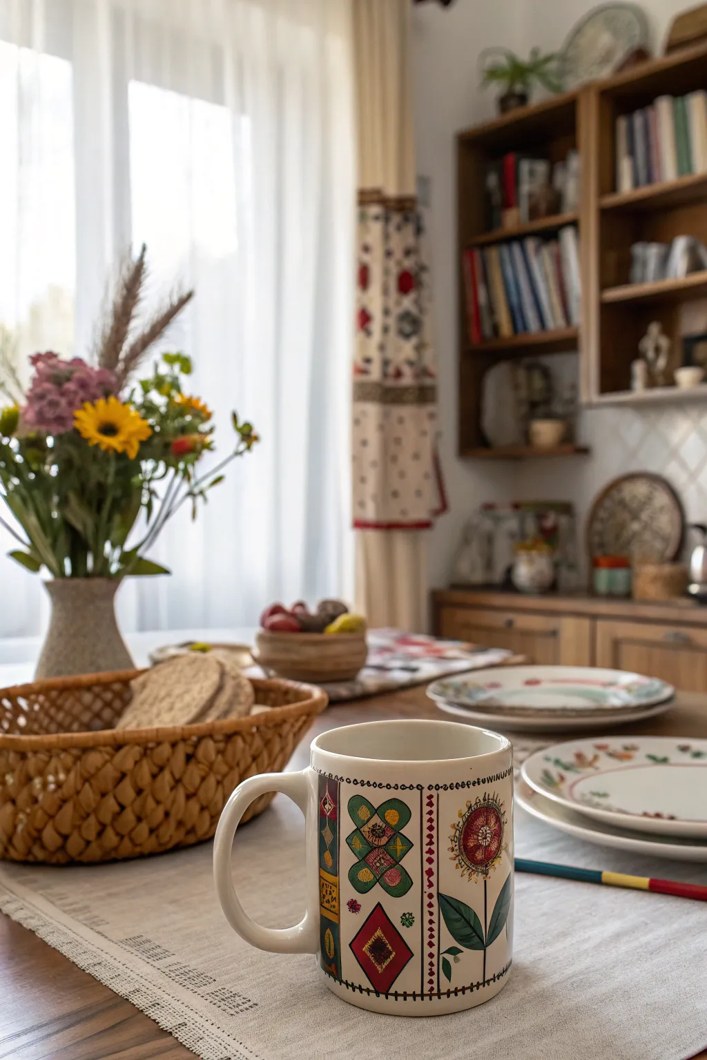 Cultural mugs celebrate global traditions in everyday life.
