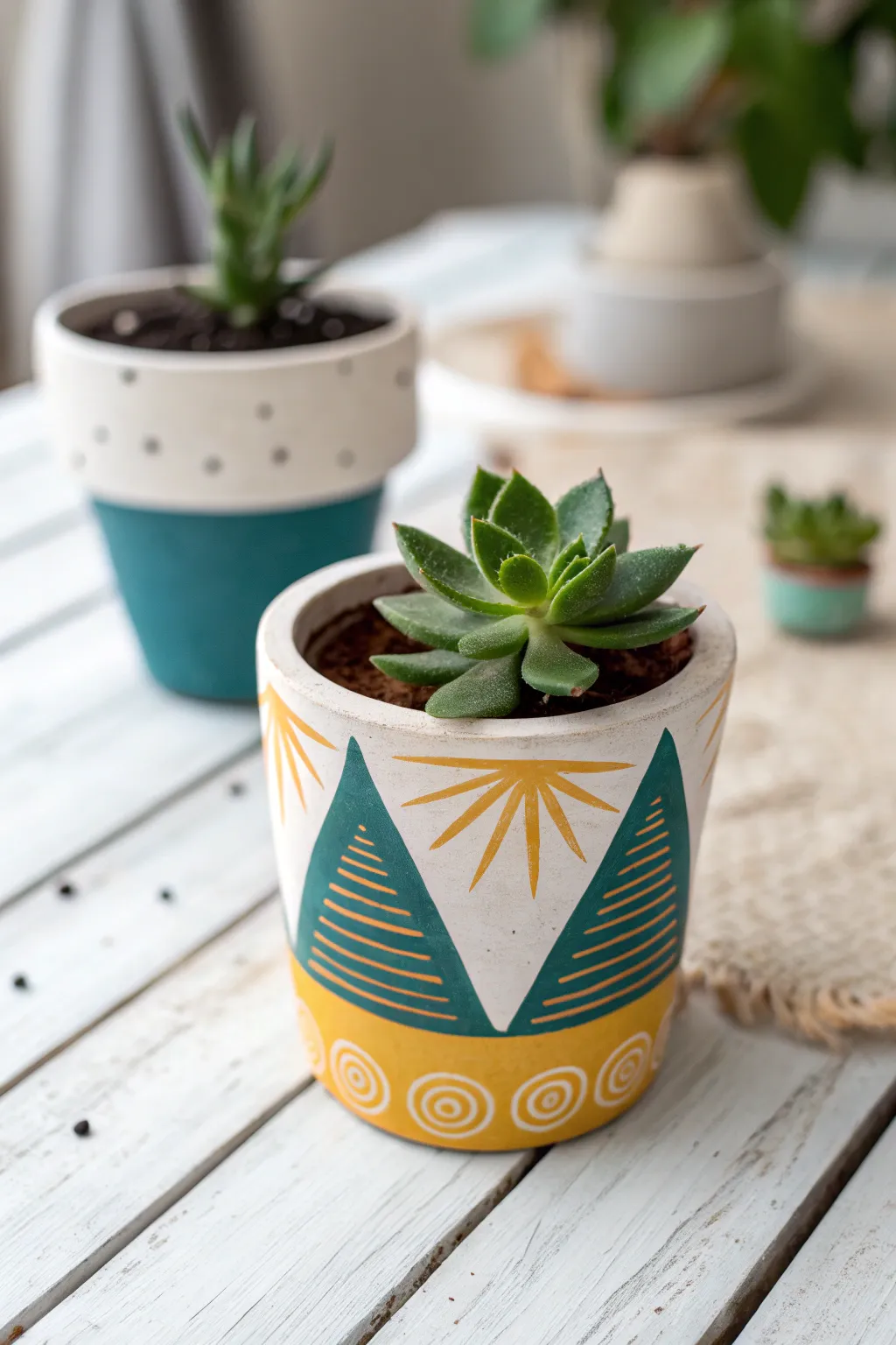 Infuse charm into any space with a hand-painted pot, perfect for showcasing your favorite plants.