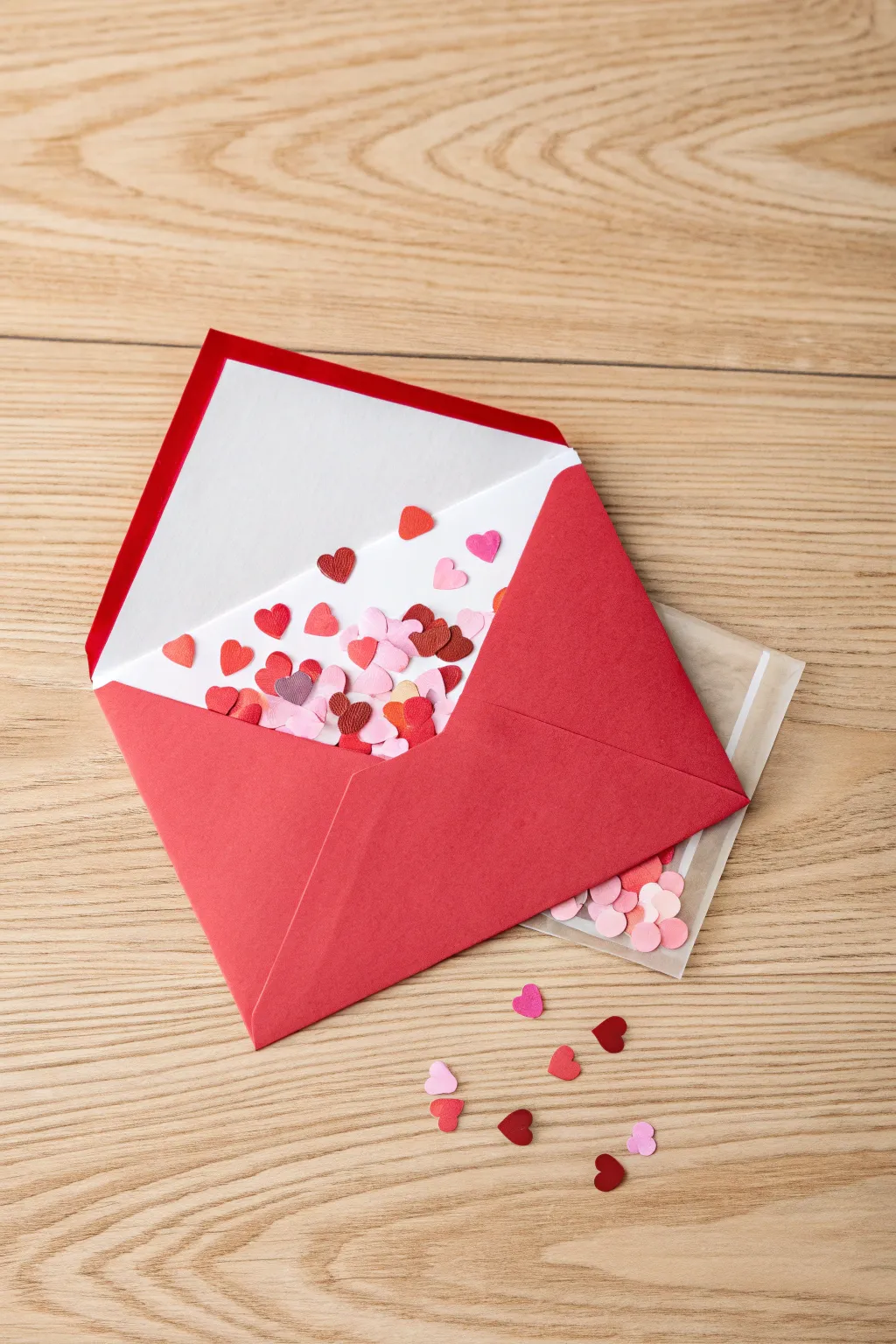 Surprise your friends with a touch of festive confetti in a chic, minimalist Valentine's card.
