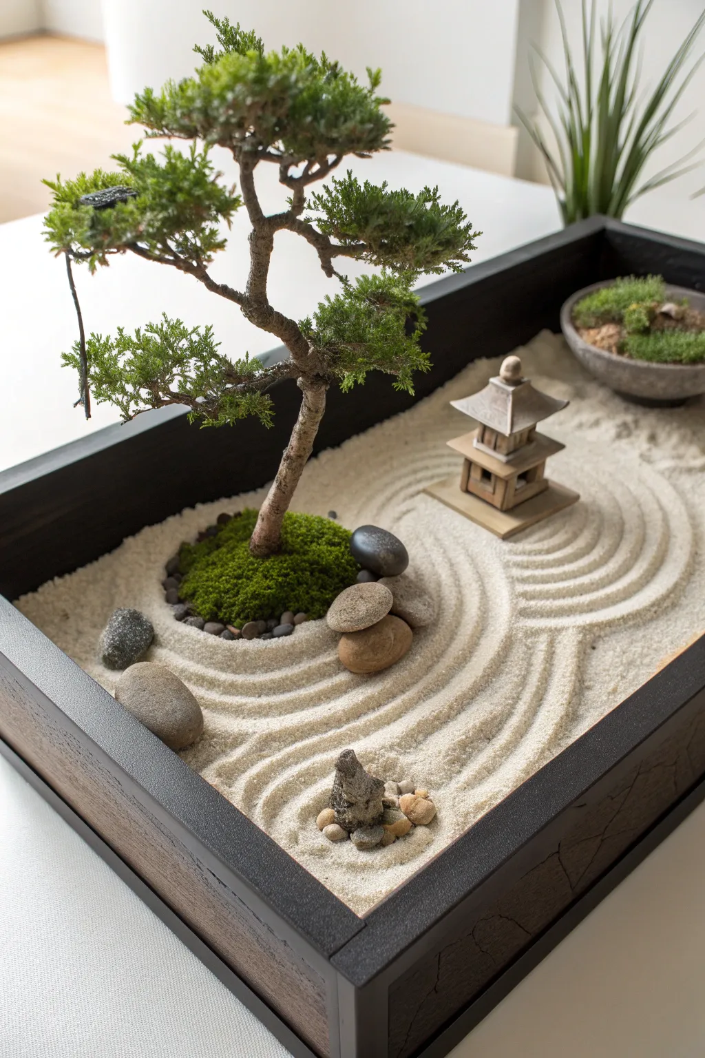 Find tranquility in simplicity with this exquisite Japanese Zen garden diorama.