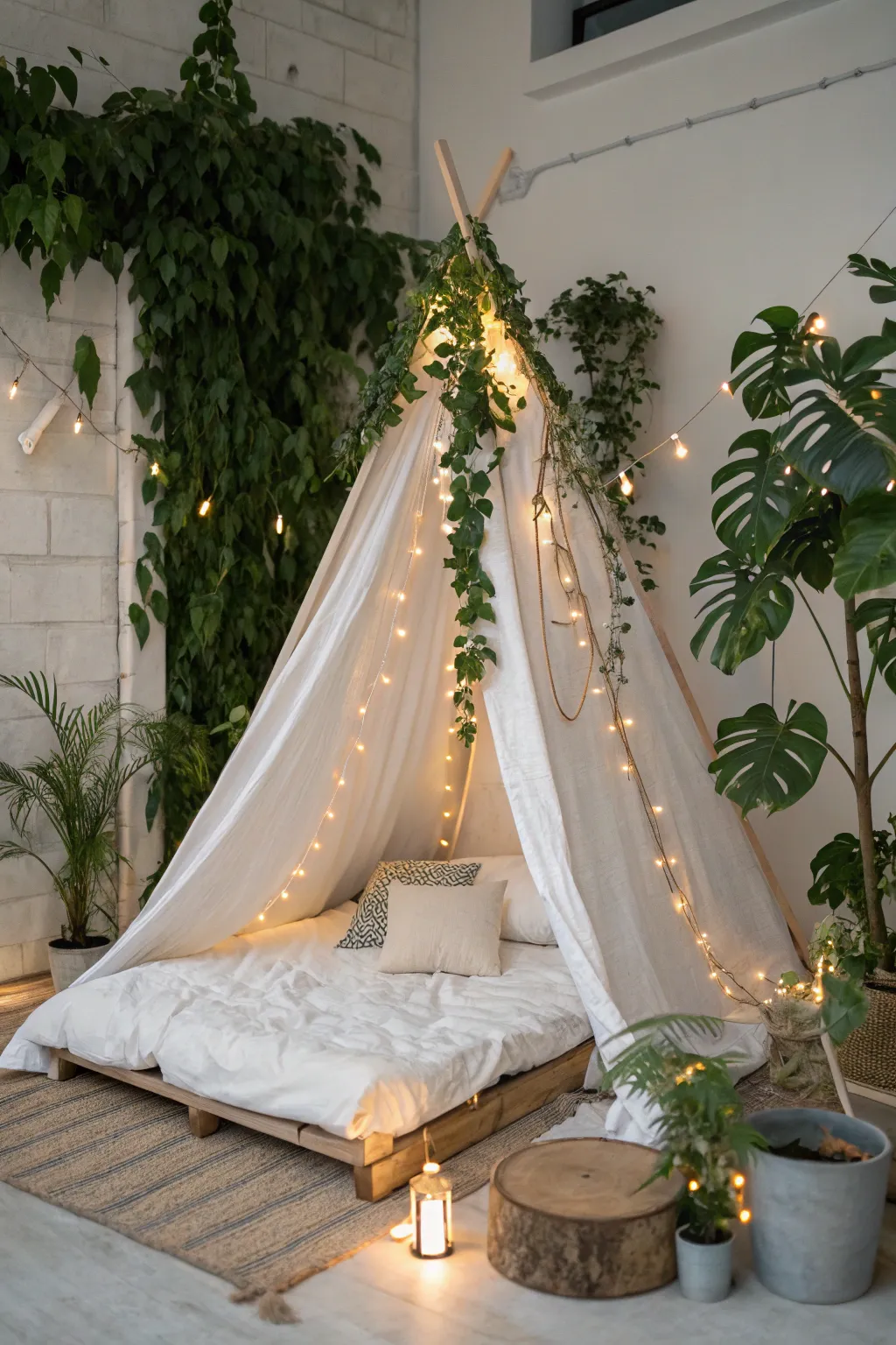 Step into your own enchanted forest with this magical DIY bed tent, where simplicity meets natural beauty.